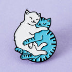 Cuddling Cats Soft Enamel Pin Cute Feline Lapel Badge
