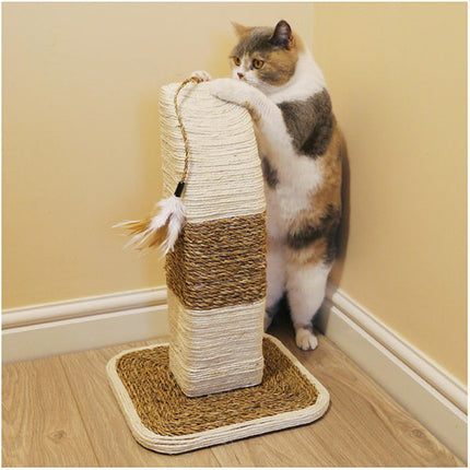 Rimini Sisal and Jute Cat Scratching Post with Feather Toy
